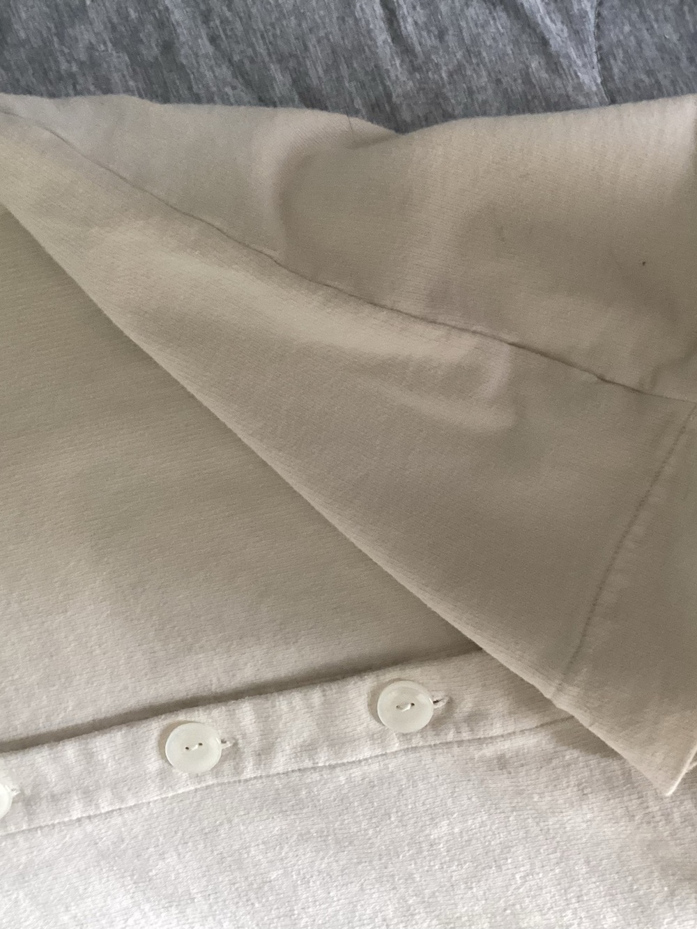 Fresh Produce creamy beige Button Front Knit Jacket 3/4 sleeve - Picture 5 of 8